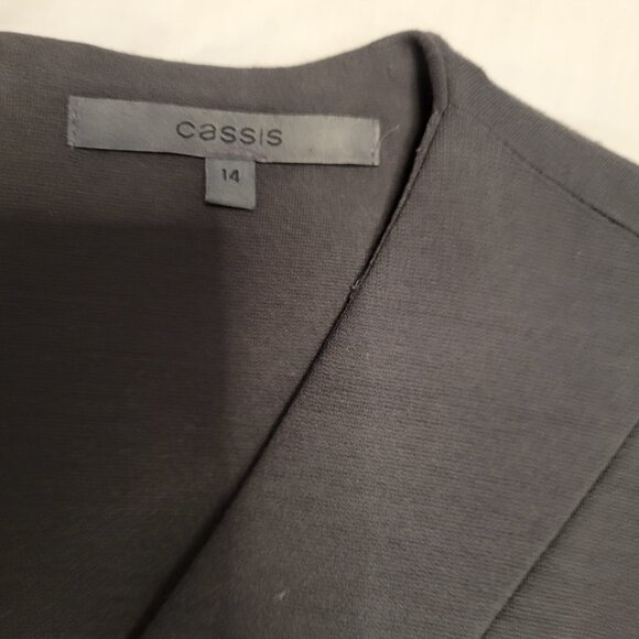 Cassis Gray Sleeveless V Neck Crossover Midi Dress Size 14 - Picture 4 of 10